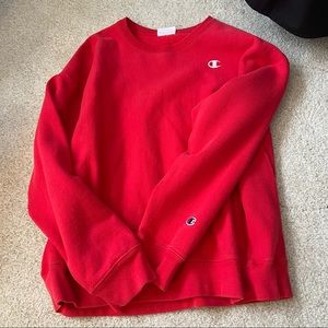 Red Champion Crewneck